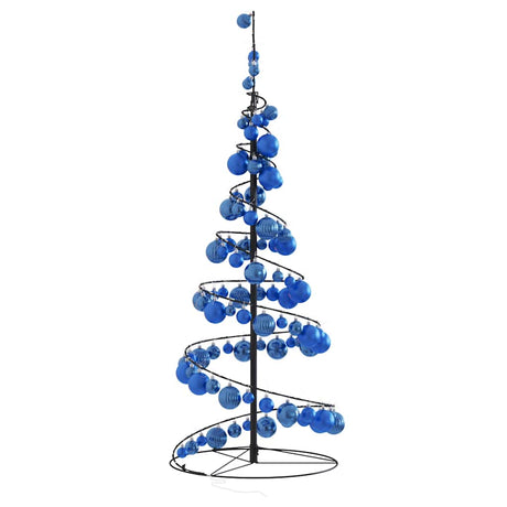 Kerstboom lichtkegel met kerstballen 80 LED's warmwitte 120 cm - AllerleiShop