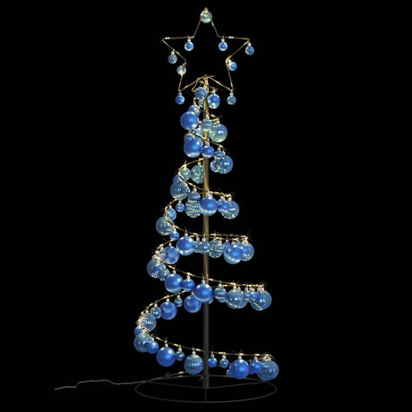 Kerstboom lichtkegel met kerstballen 80 LED's warmwitte 120 cm - AllerleiShop