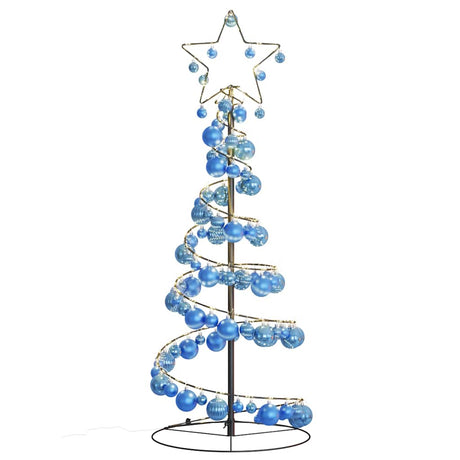 Kerstboom lichtkegel met kerstballen 80 LED's warmwitte 120 cm - AllerleiShop