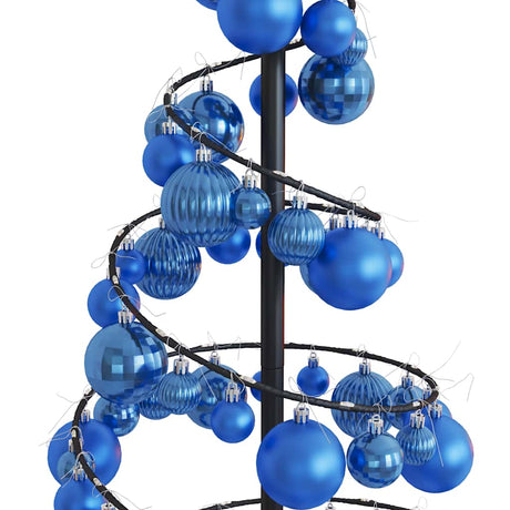 Kerstboom lichtkegel met kerstballen 80 LED's warmwitte 120 cm - AllerleiShop