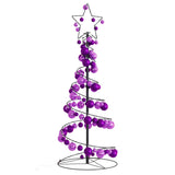 Kerstboom lichtkegel met kerstballen 80 LED's warmwitte 120 cm - AllerleiShop