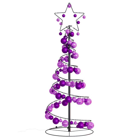 Kerstboom lichtkegel met kerstballen 80 LED's warmwitte 120 cm - AllerleiShop