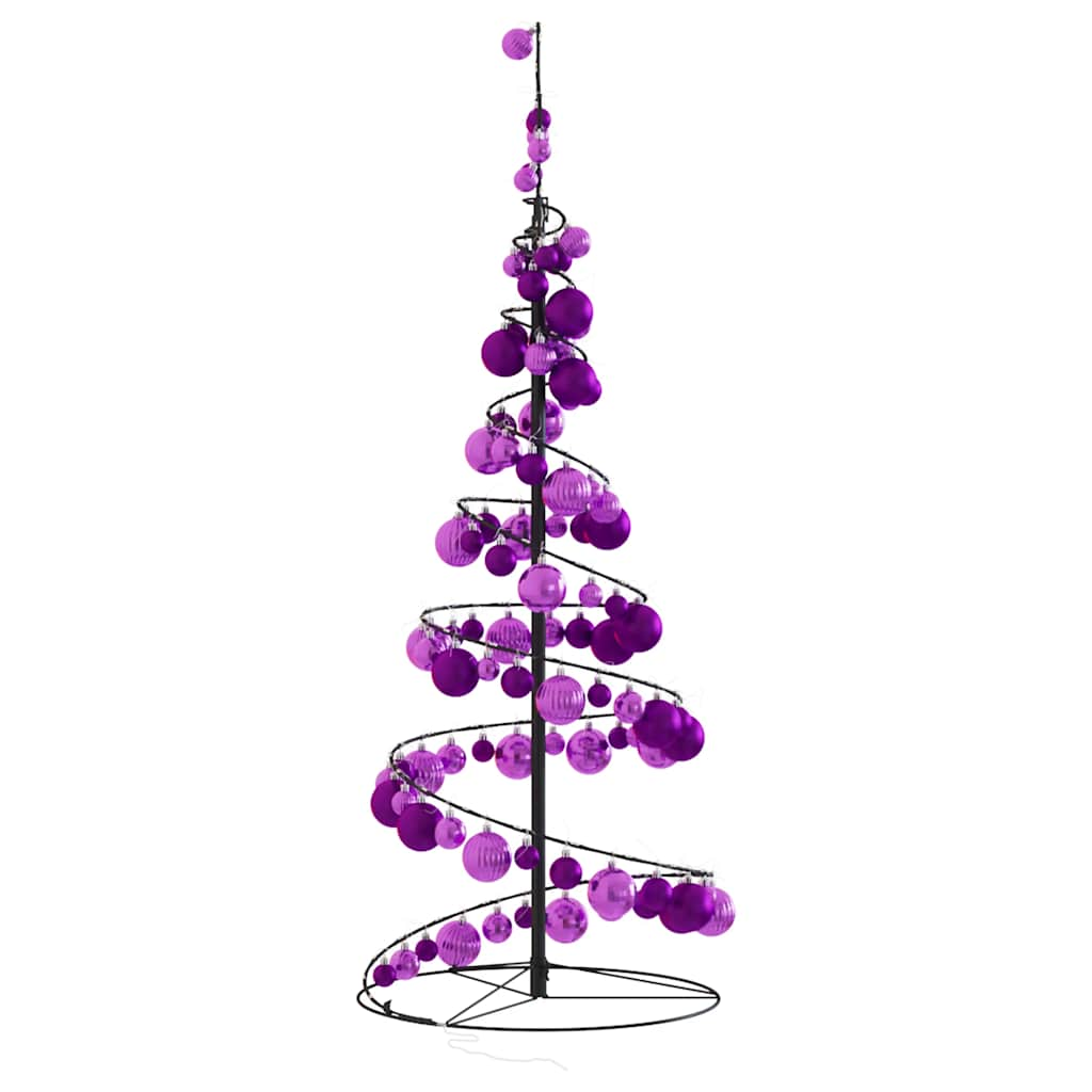 Kerstboom lichtkegel met kerstballen 80 LED's warmwitte 120 cm - AllerleiShop