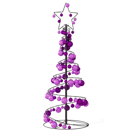 Kerstboom lichtkegel met kerstballen 80 LED's warmwitte 120 cm - AllerleiShop