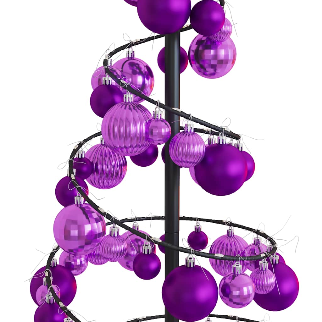 Kerstboom lichtkegel met kerstballen 80 LED's warmwitte 120 cm - AllerleiShop