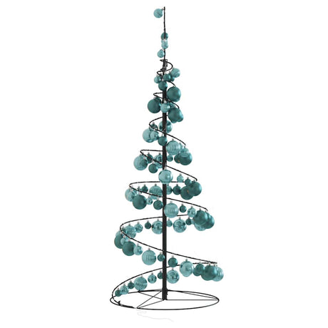 Kerstboom lichtkegel met kerstballen 80 LED's warmwitte 120 cm - AllerleiShop