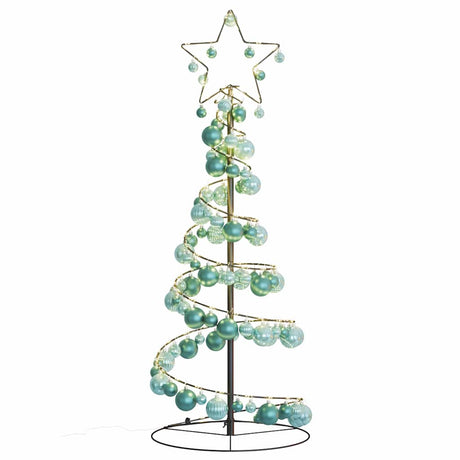 Kerstboom lichtkegel met kerstballen 80 LED's warmwitte 120 cm - AllerleiShop