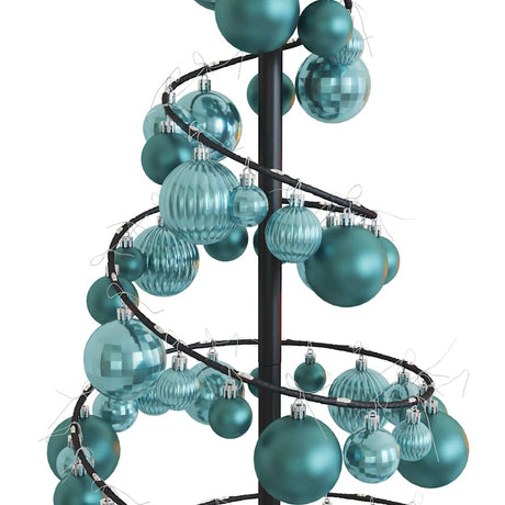 Kerstboom lichtkegel met kerstballen 80 LED's warmwitte 120 cm - AllerleiShop