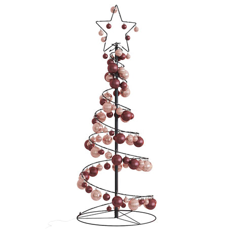 Kerstboom lichtkegel met kerstballen 80 LED's warmwitte 120 cm - AllerleiShop