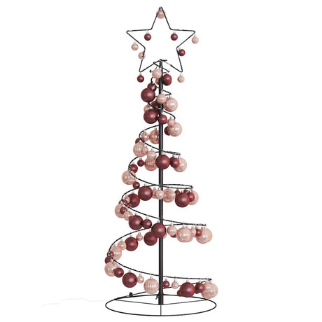 Kerstboom lichtkegel met kerstballen 80 LED's warmwitte 120 cm - AllerleiShop