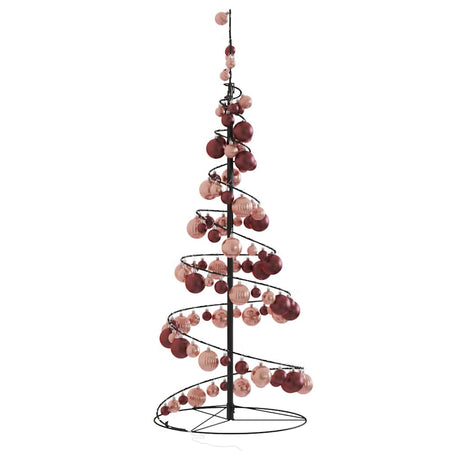 Kerstboom lichtkegel met kerstballen 80 LED's warmwitte 120 cm - AllerleiShop