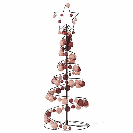 Kerstboom lichtkegel met kerstballen 80 LED's warmwitte 120 cm - AllerleiShop