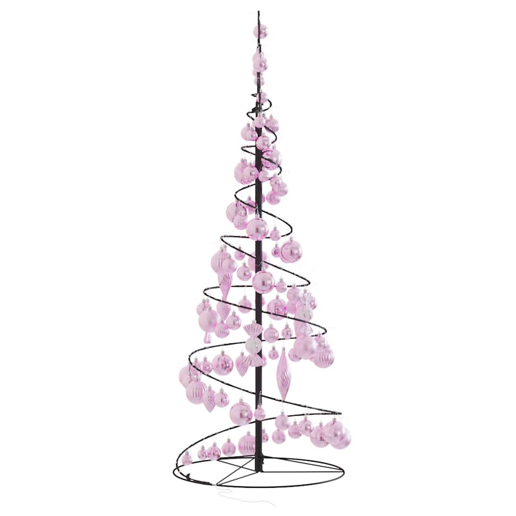 Kerstboom lichtkegel met kerstballen 80 LED's warmwitte 120 cm - AllerleiShop