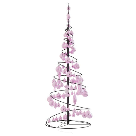 Kerstboom lichtkegel met kerstballen 80 LED's warmwitte 120 cm - AllerleiShop