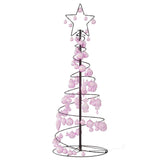 Kerstboom lichtkegel met kerstballen 80 LED's warmwitte 120 cm - AllerleiShop