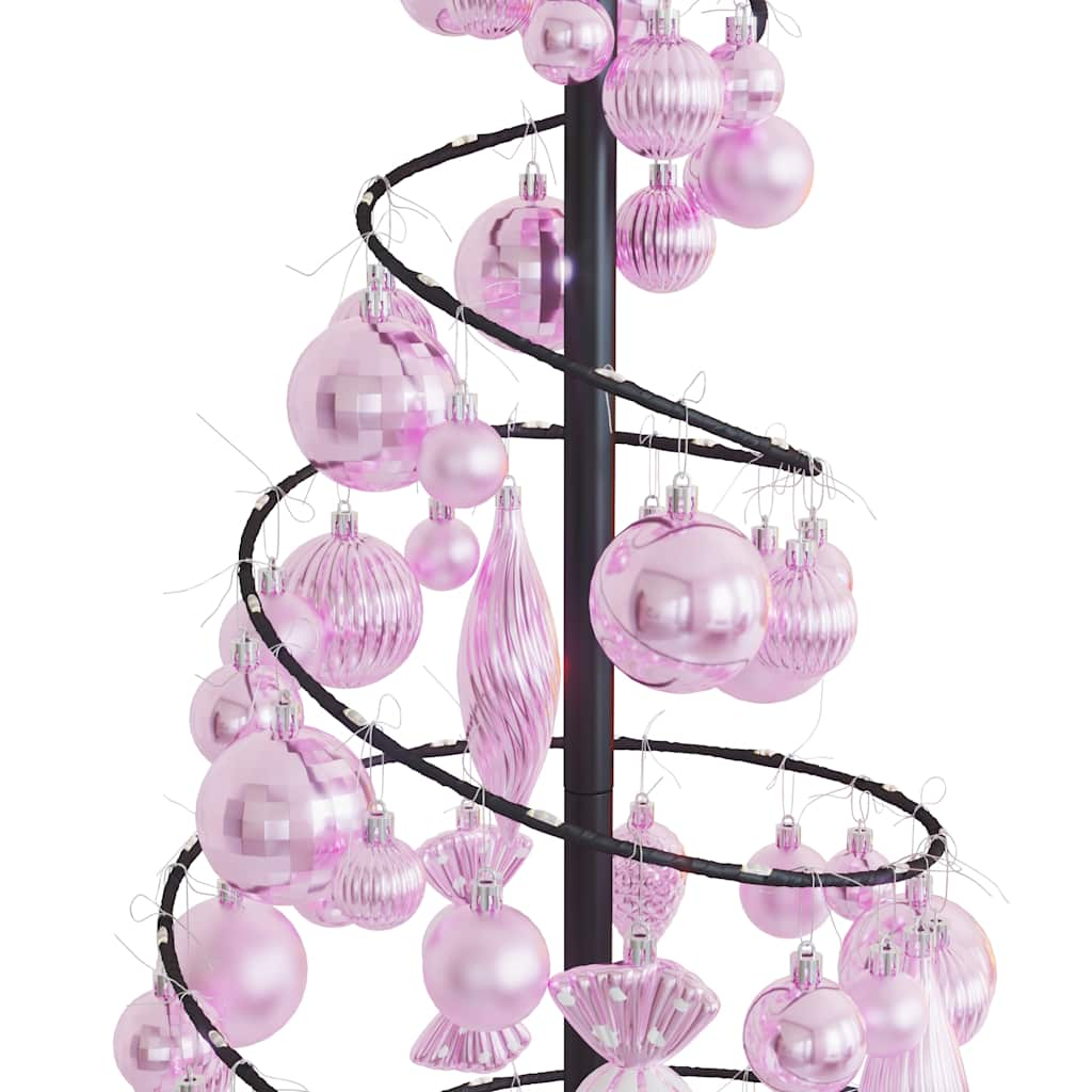 Kerstboom lichtkegel met kerstballen 80 LED's warmwitte 120 cm - AllerleiShop