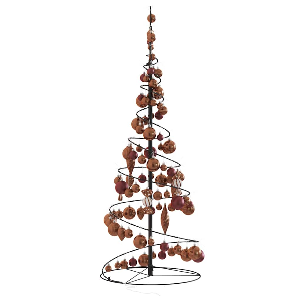 Kerstboom lichtkegel met kerstballen 80 LED's warmwitte 120 cm - AllerleiShop