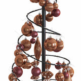 Kerstboom lichtkegel met kerstballen 80 LED's warmwitte 120 cm - AllerleiShop