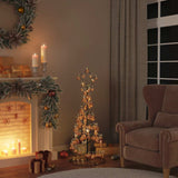 Kerstboom lichtkegel met kerstballen 80 LED's warmwitte 120 cm - AllerleiShop