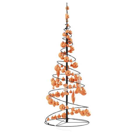 Kerstboom lichtkegel met kerstballen 80 LED's warmwitte 120 cm - AllerleiShop