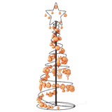 Kerstboom lichtkegel met kerstballen 80 LED's warmwitte 120 cm - AllerleiShop