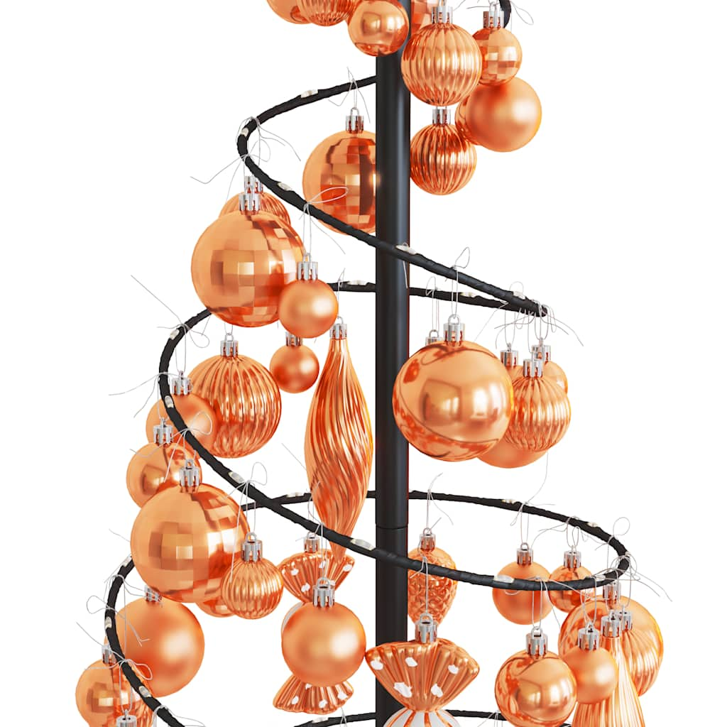 Kerstboom lichtkegel met kerstballen 80 LED's warmwitte 120 cm - AllerleiShop