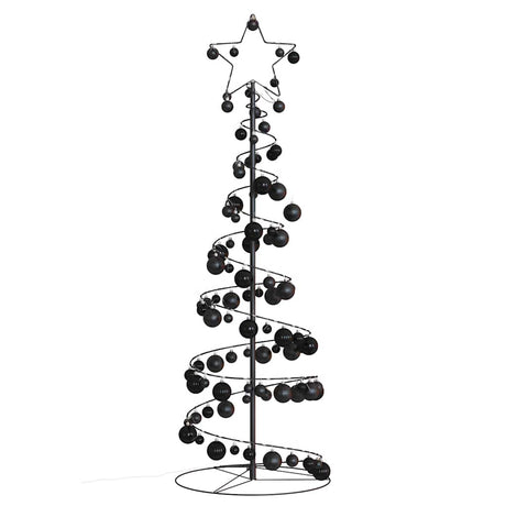 Kerstboom lichtkegel met kerstballen 100 LED's warmwitte 150 cm - AllerleiShop