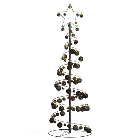 Kerstboom lichtkegel met kerstballen 100 LED's warmwitte 150 cm - AllerleiShop