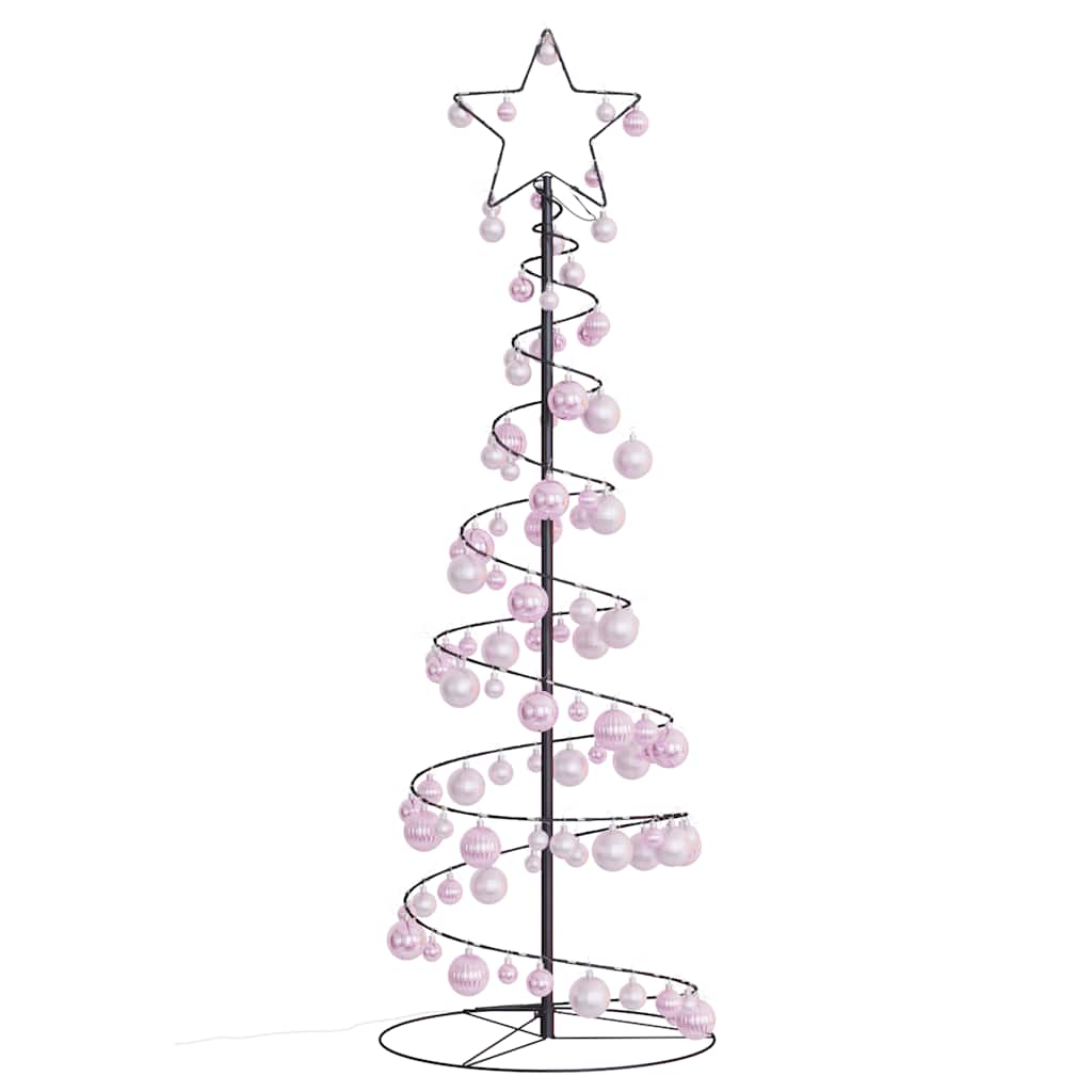 Kerstboom lichtkegel met kerstballen 100 LED's warmwitte 150 cm - AllerleiShop