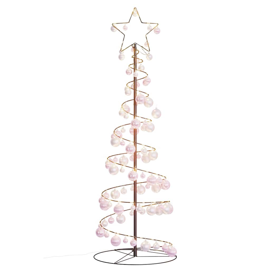 Kerstboom lichtkegel met kerstballen 100 LED's warmwitte 150 cm - AllerleiShop