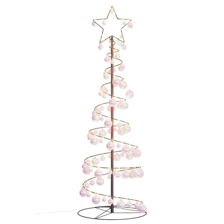 Kerstboom lichtkegel met kerstballen 100 LED's warmwitte 150 cm - AllerleiShop