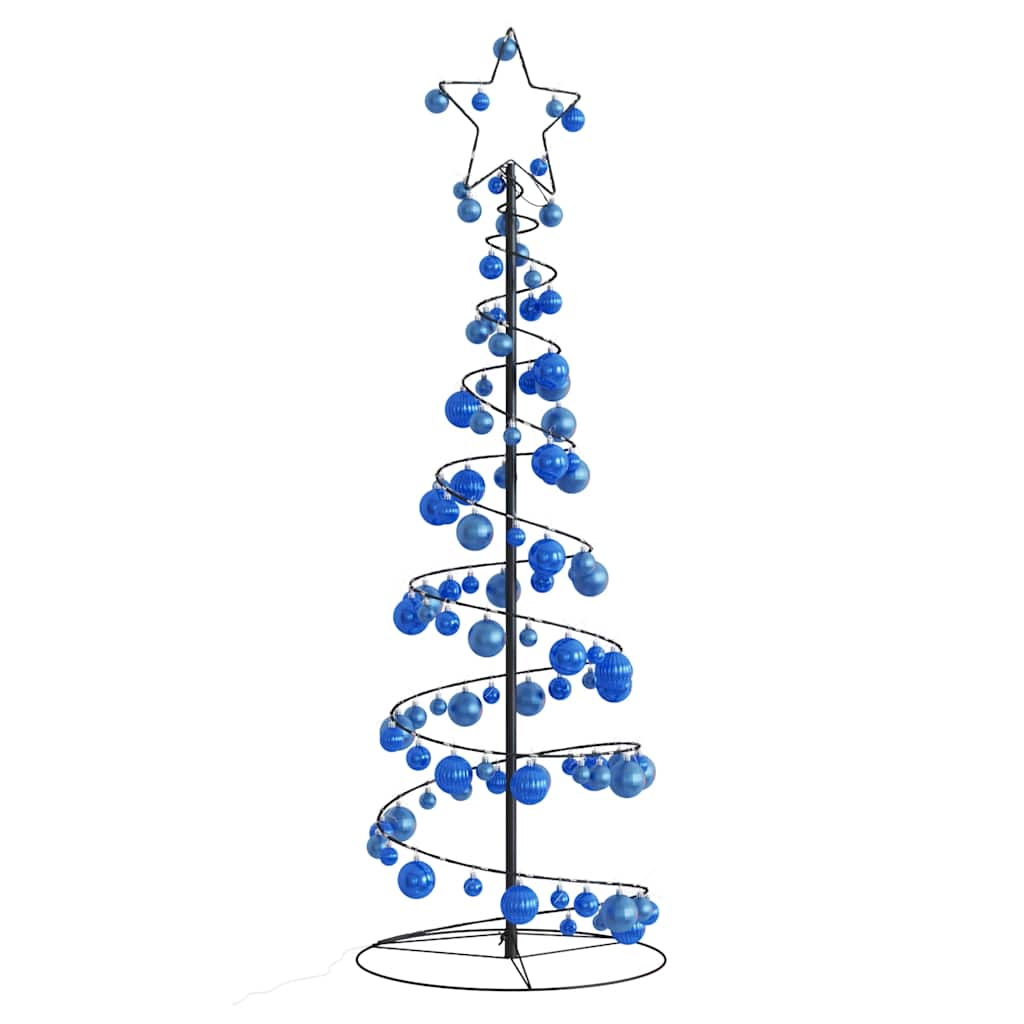 Kerstboom lichtkegel met kerstballen 100 LED's warmwitte 150 cm - AllerleiShop