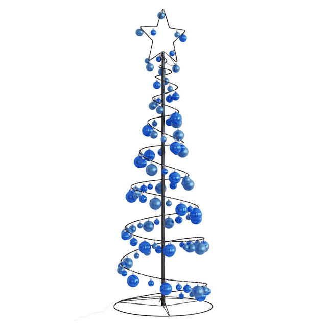 Kerstboom lichtkegel met kerstballen 100 LED's warmwitte 150 cm - AllerleiShop