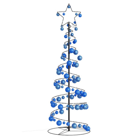 Kerstboom lichtkegel met kerstballen 100 LED's warmwitte 150 cm - AllerleiShop