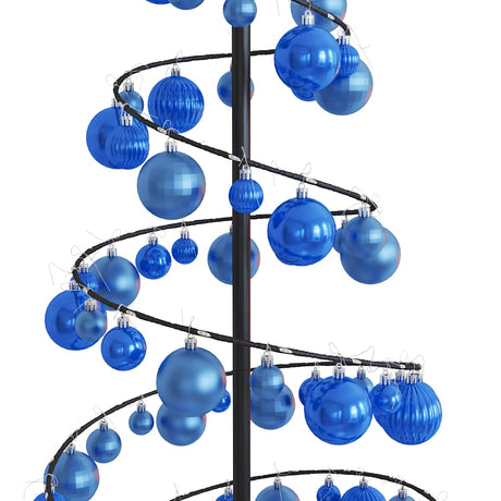 Kerstboom lichtkegel met kerstballen 100 LED's warmwitte 150 cm - AllerleiShop