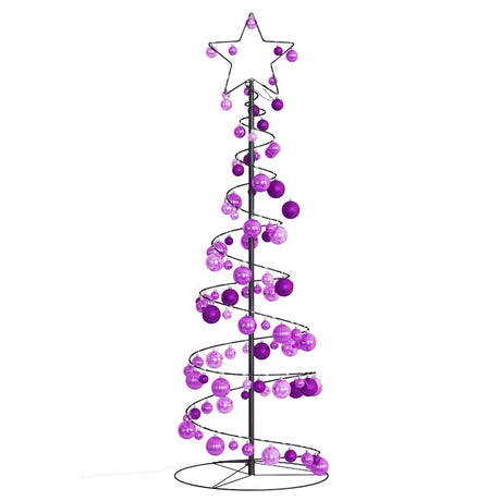 Kerstboom lichtkegel met kerstballen 100 LED's warmwitte 150 cm - AllerleiShop