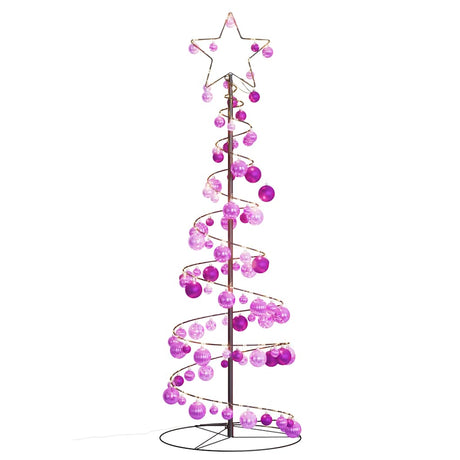 Kerstboom lichtkegel met kerstballen 100 LED's warmwitte 150 cm - AllerleiShop