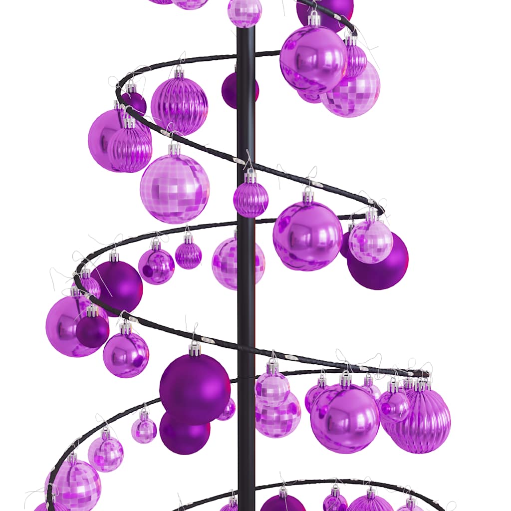 Kerstboom lichtkegel met kerstballen 100 LED's warmwitte 150 cm - AllerleiShop