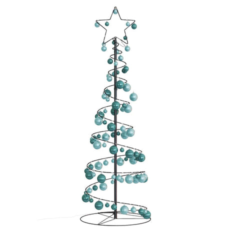 Kerstboom lichtkegel met kerstballen 100 LED's warmwitte 150 cm - AllerleiShop