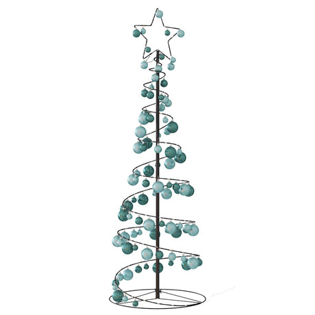 Kerstboom lichtkegel met kerstballen 100 LED's warmwitte 150 cm - AllerleiShop