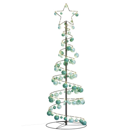 Kerstboom lichtkegel met kerstballen 100 LED's warmwitte 150 cm - AllerleiShop