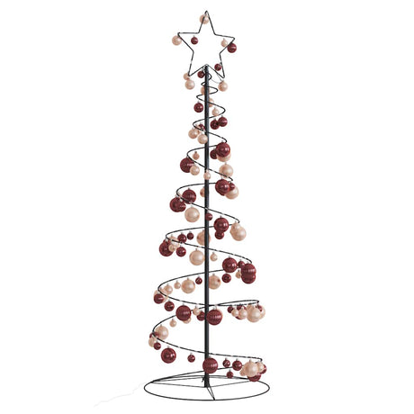 Kerstboom lichtkegel met kerstballen 100 LED's warmwitte 150 cm - AllerleiShop