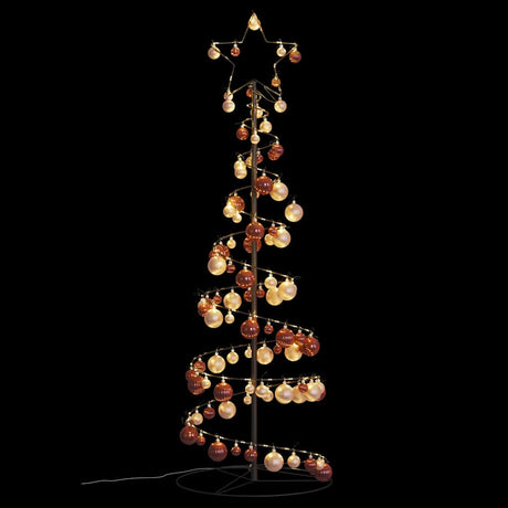 Kerstboom lichtkegel met kerstballen 100 LED's warmwitte 150 cm - AllerleiShop