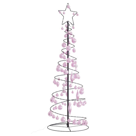 Kerstboom lichtkegel met kerstballen 100 LED's warmwitte 150 cm - AllerleiShop