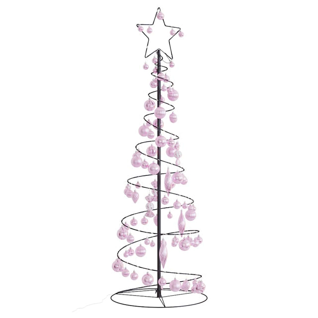 Kerstboom lichtkegel met kerstballen 100 LED's warmwitte 150 cm - AllerleiShop