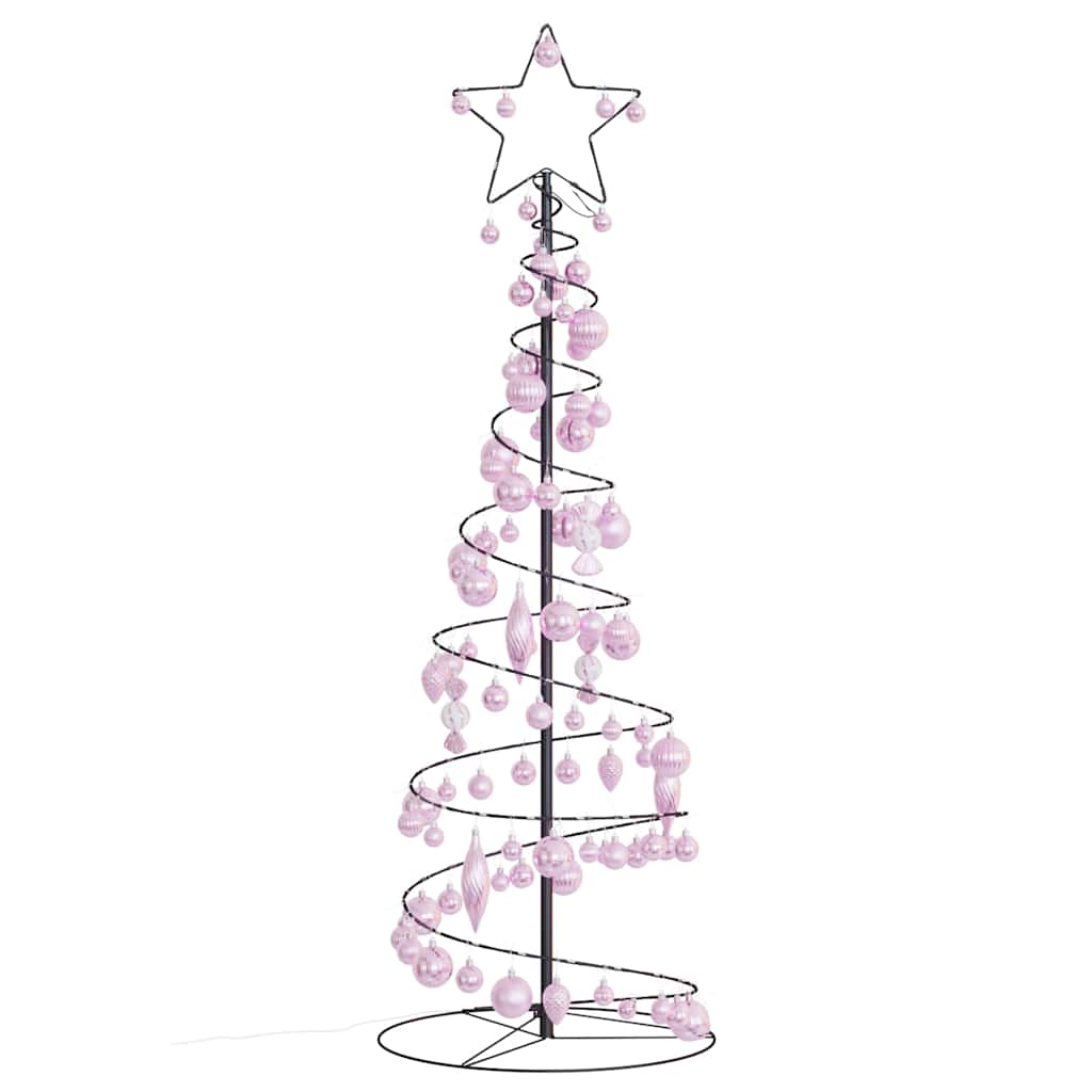 Kerstboom lichtkegel met kerstballen 100 LED's warmwitte 150 cm - AllerleiShop