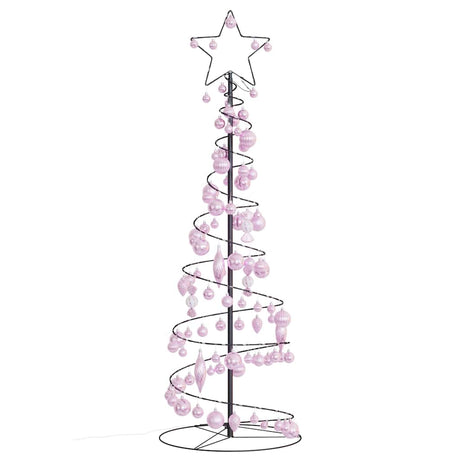 Kerstboom lichtkegel met kerstballen 100 LED's warmwitte 150 cm - AllerleiShop