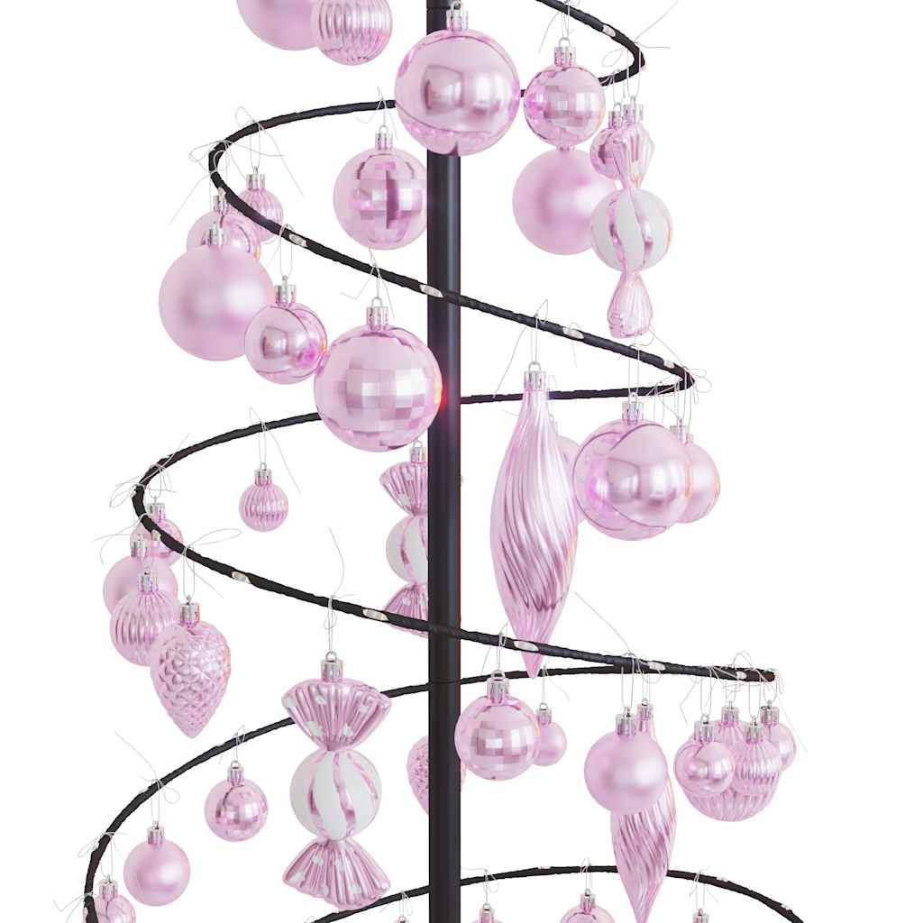 Kerstboom lichtkegel met kerstballen 100 LED's warmwitte 150 cm - AllerleiShop