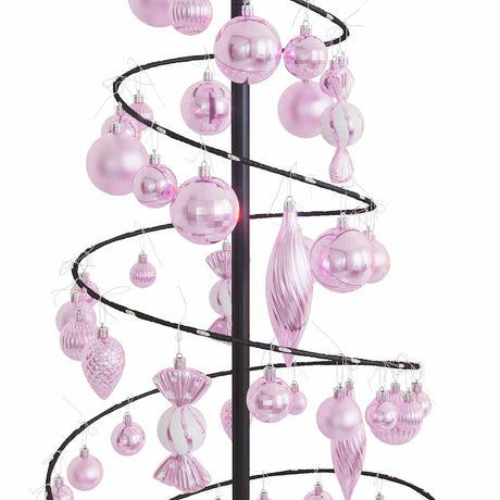 Kerstboom lichtkegel met kerstballen 100 LED's warmwitte 150 cm - AllerleiShop