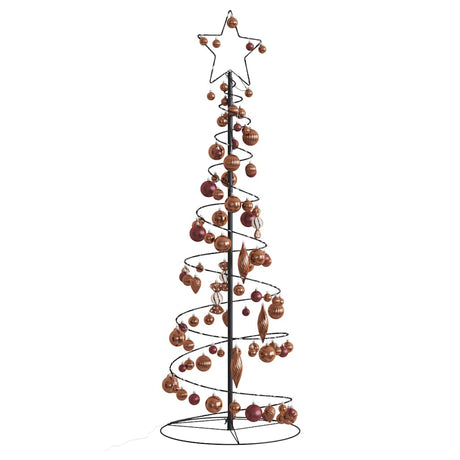 Kerstboom lichtkegel met kerstballen 100 LED's warmwitte 150 cm - AllerleiShop